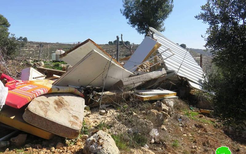 Demolition of an agricultural room and a water pool in Al-Tayba – East Tarqumiya / Hebron governorate