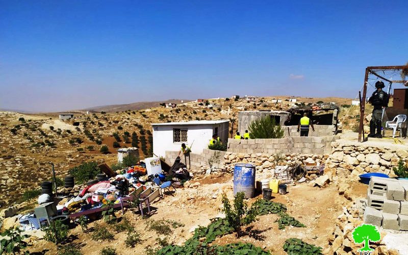 IOF demolish a residence in Khallet Ad-Dabe’a – Masafer Yatta / Hebron governorate