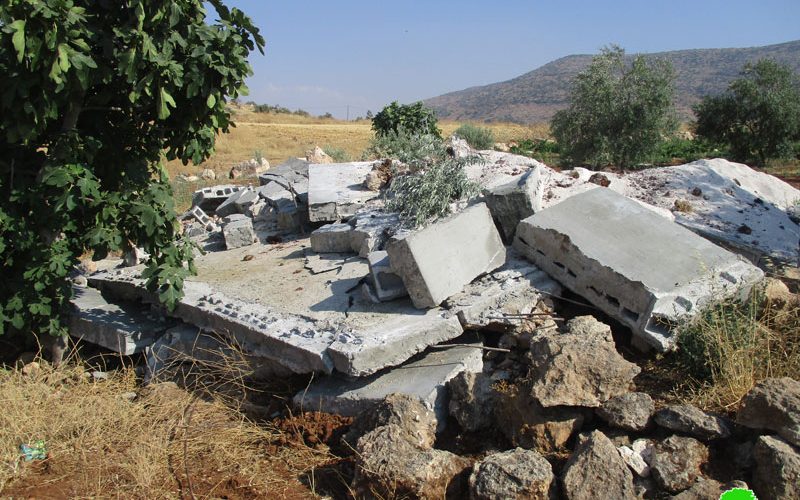 Demolition of an irrigation pool in Al-Aqaba/ Tubas governorate