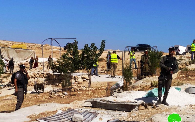 IOF Dismantle and Confiscate a Tent – Al-Mafqara Village East Yatta / Hebron Governorate