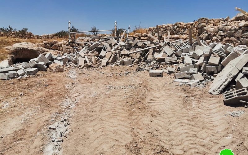 IOF Demolish an Agricultural Room in Al-Buweib – East Yatta/ Hebron Governorate