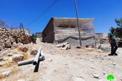 The Israeli Occupation Notifies a Barn in Ghuwein Hamlet – South As-Samou’ / Hebron Governorate