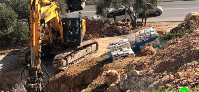 Demolition of foundations of a house in Huwara village/ Nablus governorate