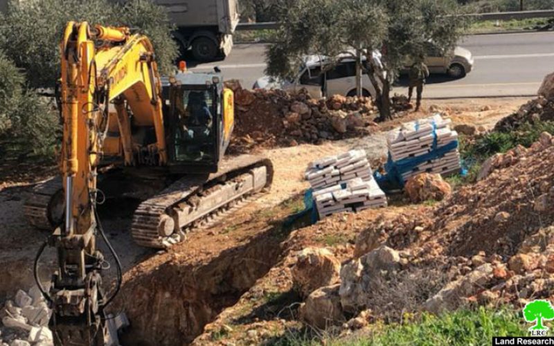 Demolition of foundations of a house in Huwara village/ Nablus governorate