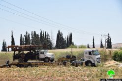 Confiscation of an Excavator in Bardala Village/ Tubas Governorate
