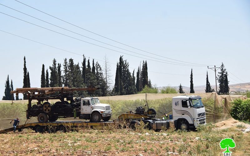 Confiscation of an Excavator in Bardala Village/ Tubas Governorate