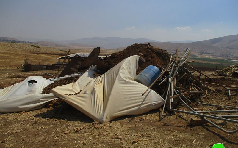 IOF Demolish Number of Structures in Khirbet Ras Al-Ahmar/ Tubas Governorate