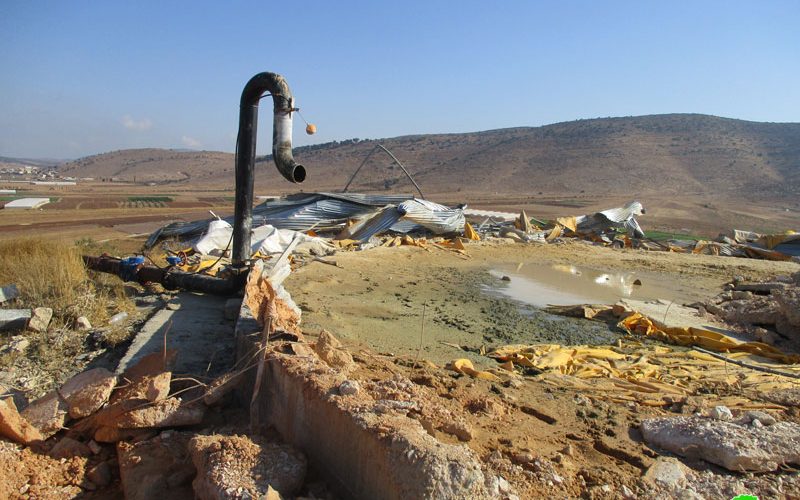 Demolition of a water reservoir in Khirbet Einun / Tubas governorate