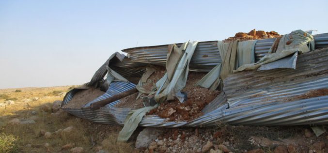 Demolition of a water reservoir in Sahel Qa’oun / Tubas governorate