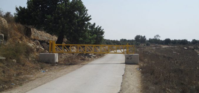 إغلاق طريق زراعية في قرية دير نظام عبر وضع بوابة حديدية عليها/ محافظة رام الله