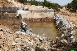 The Occupation demolishes an agricultural pool in Wadi Al-Ghorous / East Hebron