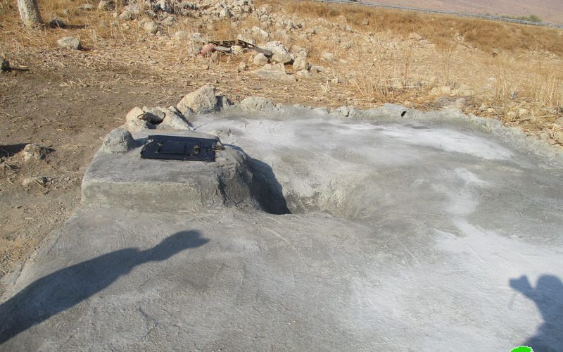 The Israeli occupation forces prohibit repairing a cistern in “Umm Zouqa” – The northern Jordan Valley / Tubas