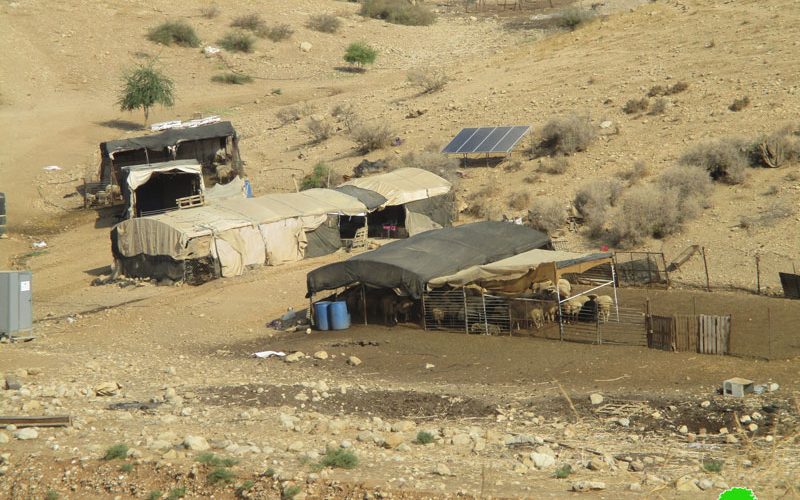 Halt of work order on tents in Khirbet Humsa Al-Fouqa / Tubas governorate