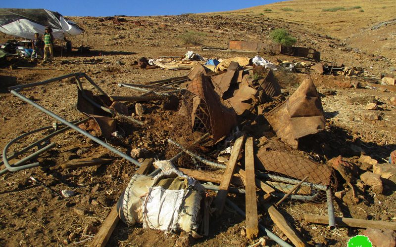 IOF demolish residential and agricultural Barracks in Khirbet Ar-Ras Al-Ahmar/ Tubas governorate