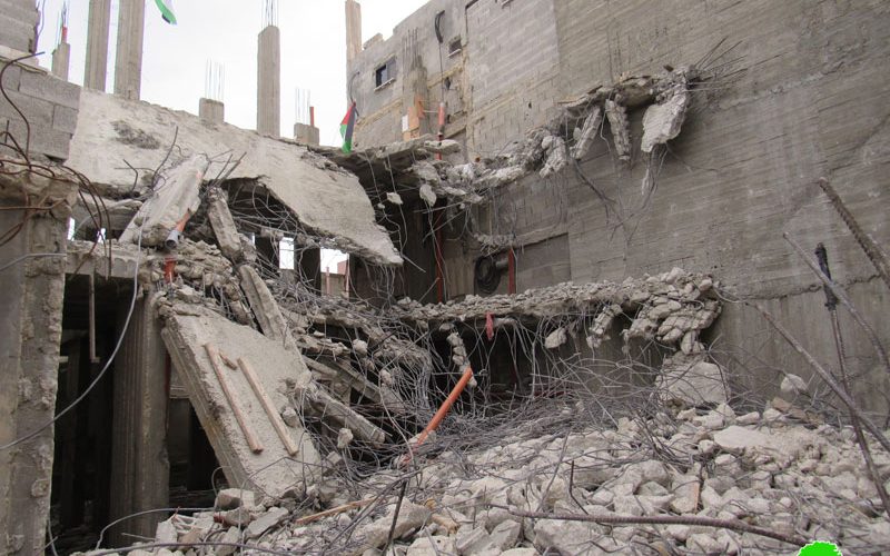 The Israeli occupation forces demolished “Abu Hmaid” family home in Al-Am’ari refugees’ camp / Ramallah governorate