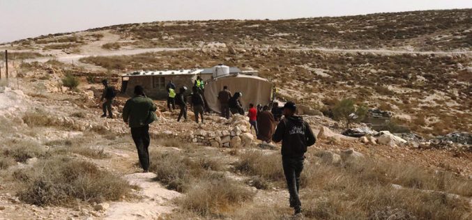 The Israeli occupation forces demolish structures in Masafer Yatta / Hebron governorate