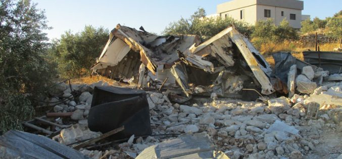 Demolition of an agricultural barracks in ‘Izbet Salman / East Qalqilya