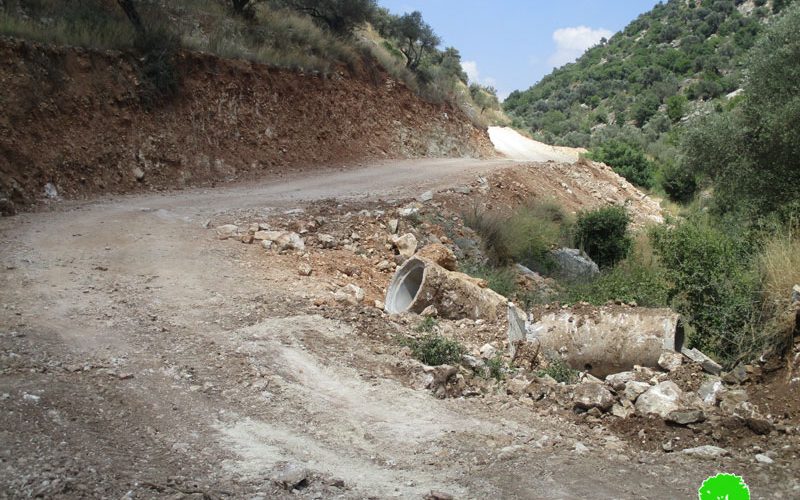 Ravaging a segment of an agricultural road North Deir Ghassana village/ Ramallah Governorate