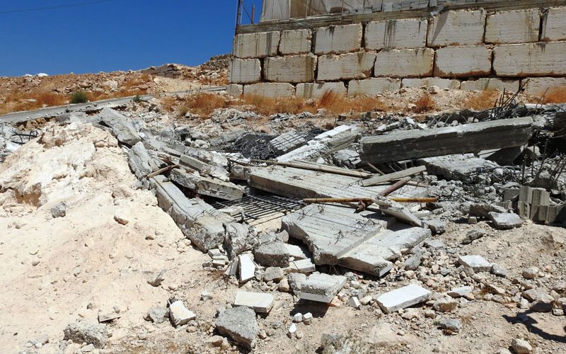 The Israeli occupation demolish a Mosque and Two rooms in Jabal Jouhar / south Hebron