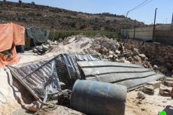 The Israeli occupation demolish a cistern and an agricultural room in Al-Buqa’a / East Hebron