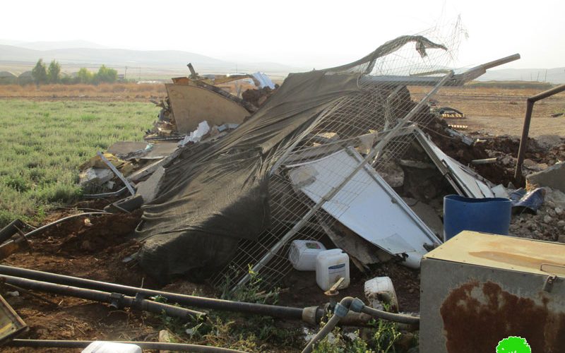 The Israeli occupation target Palestinian facilities in the Jordan valley