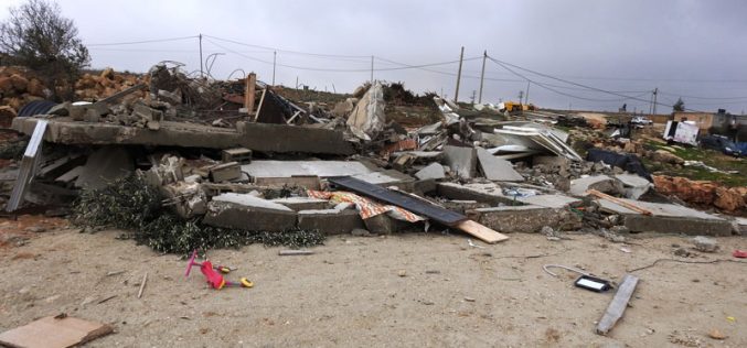 الاحتلال الإسرائيلي يهدم مسكناً في قرية الرفاعية شرق يطا بمحافظة الخليل