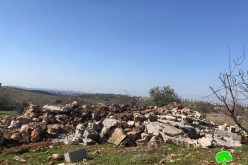 The Israeli occupation forces demolish a water harvest cistern in Az-Zawiya / Salfit