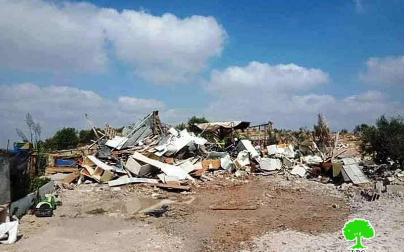 Demolition of an agricultural room in “Khirbet Salama” East Tarqumiya / Hebron governorate