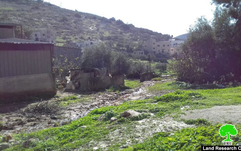 Settlers of “Meirav”  open their waste water in Jalboun village lands/ Jenin governorate