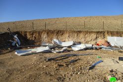 هدم ومصادرة  عدداً من المنشآت الزراعية والسكنية في منطقة شلالات العوجا / محافظة أريحا