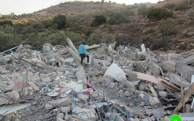 The Israeli Occupation demolishes a residential building in Shuqba / North Ramallah