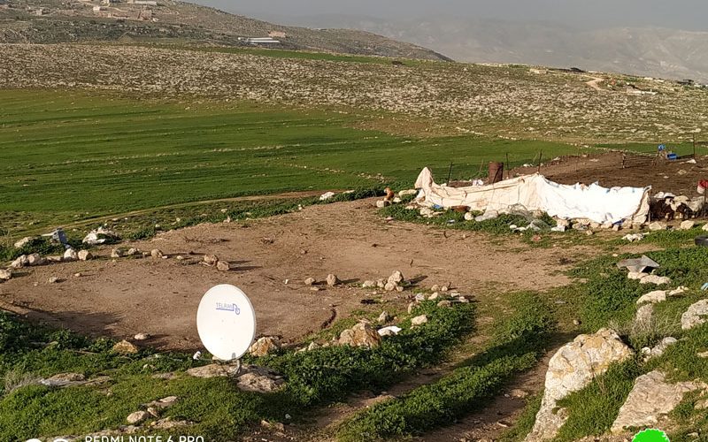 IOF Demolish and confiscate Tents from Khirbet Jaba’ait / Ramallah governorate