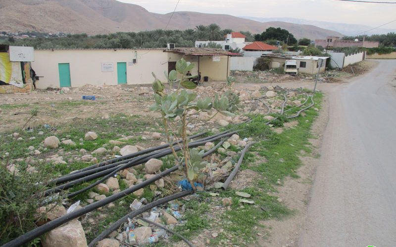 Destroying water lines in Aj-Jiftlik/ Ramallah governorate