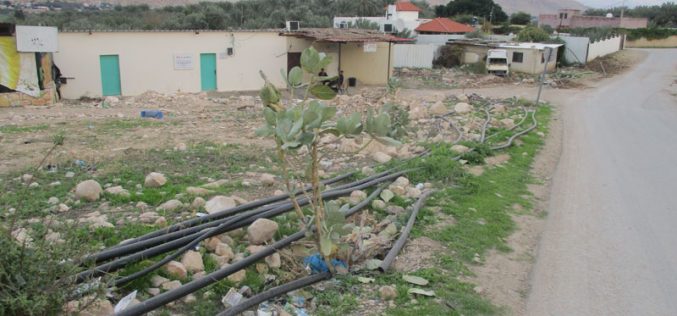 تدمير خطوط مائية ناقلة في قرية الجفتلك / محافظة أريحا