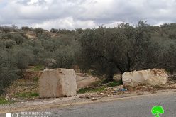 بذريعة الأمن ؟!! … الاحتلال الإسرائيلي  يغلق  طرق فرعية وزراعية في قرية رأس كركر / محافظة رام الله