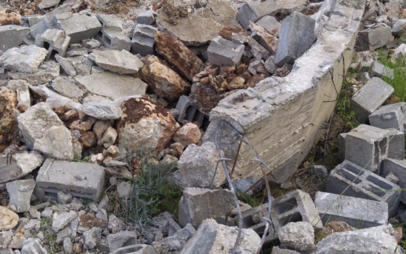 الانتهاكات الاسرائيلية في ظل كورنا: هدم  ثلاثة مساكن قيد الإنشاء في  قرية رمانة/ محافظة جنين