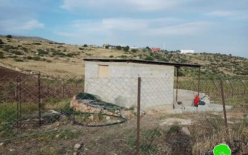 A demolition order on a water harvest cistern and agricultural room in Al-Aqaba village