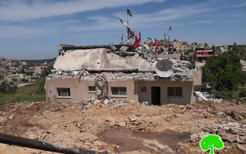 The Israeli Occupation raze house of prisoner Qassam Al-Barghuthi in Kubar / Ramallah governorate