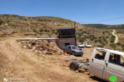 Halt of work notice target an Agricultural room and a water harvesting reservoir in Bruqin / Salfit governorate