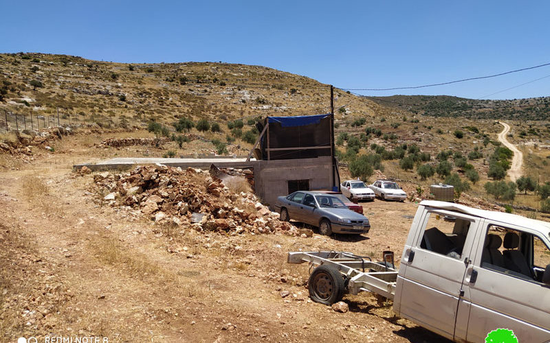 Halt of work notice target an Agricultural room and a water harvesting reservoir in Bruqin / Salfit governorate