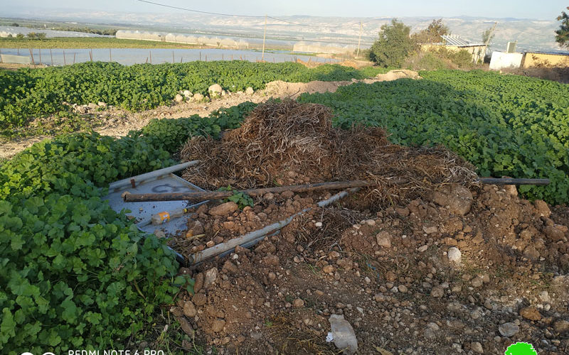 Destroying hundreds of water lines in Bardala village / Tubas governorate