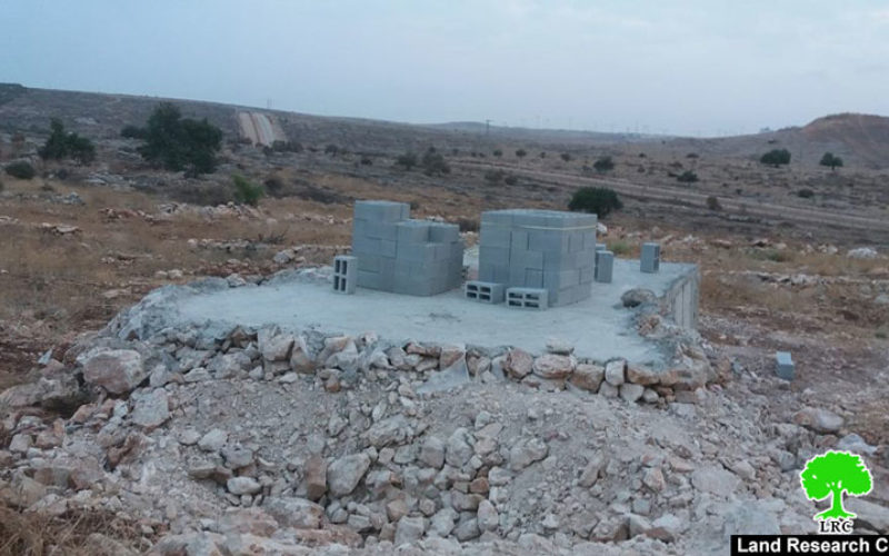 A notice targets a water harvesting cistern in Az-Zawiya/ Salfit