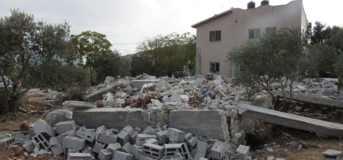 Demolition of an under construction house in Al-Taybeh village, west Jenin