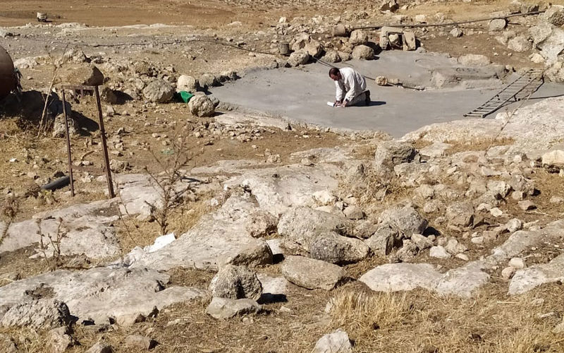 The Occupation demolishes a Water Harvesting Cistern in Khirbet Jib’it / Ramallah governorate