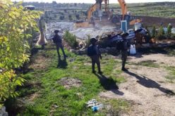 الاحتلال يهدم منزلين وبئر مياه ومنشأة زراعية في دير شمس شرق الظاهرية بمحافظة الخليل