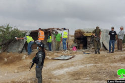 Israeli Occupation Forces demolish agricultural and residential structures in the Hebron governorate