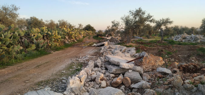 The Israeli Occupation demolished Retaining Walls in Ni’lin village \ Ramallah governorate