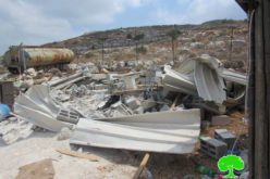 Demolishing a Residence and a Water Reservoir in Al-Faraseen Village / Jenin governorate