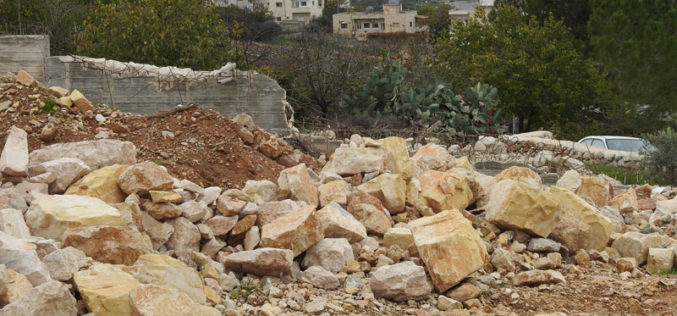 The Israeli Occupation Bulldozers Demolished a house in Al-Khader