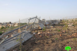 Demolishing a Retaining Wall and a Siege that surround a plot in Jubara village / Tulkarm governorate
